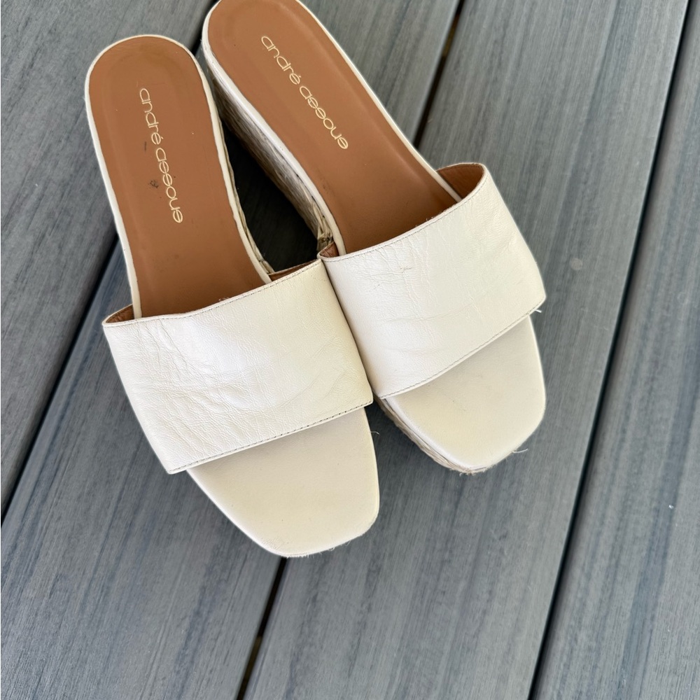 Cream Slide Sandals